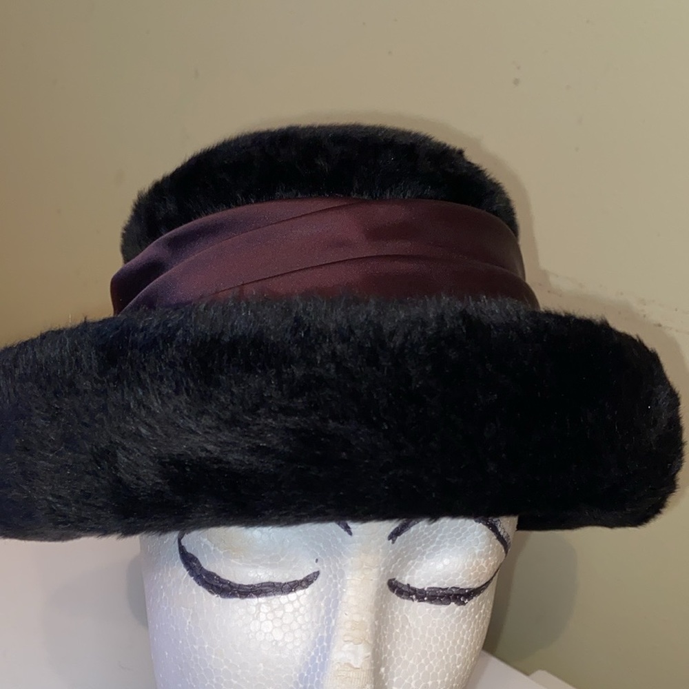 Black Plush Hat by Ann Marie